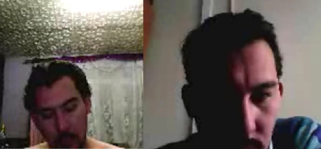 Two webcam snaps of the alleged hacker.