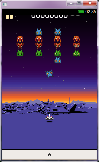 This neat little <em>Galaga</em>-type game is already available to play in the Firefox OS simulator.