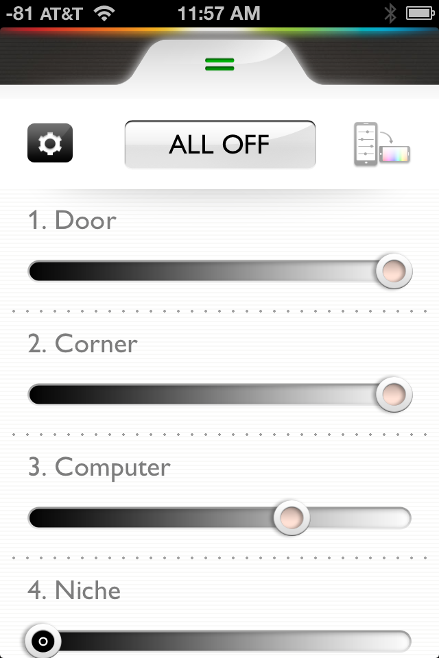 Controlling the individual bulbs' brightness levels.