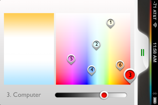 Customizing the color of each bulb.