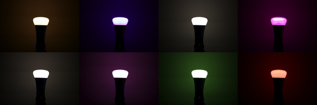 A sampling of some of the colors the Hue bulbs can produce.