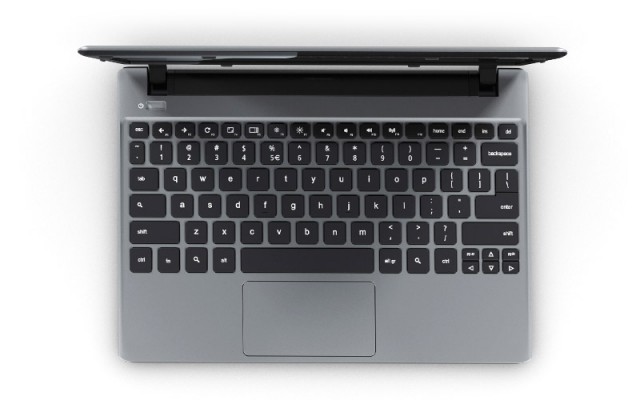 The new Chromebook's chiclet keyboard.