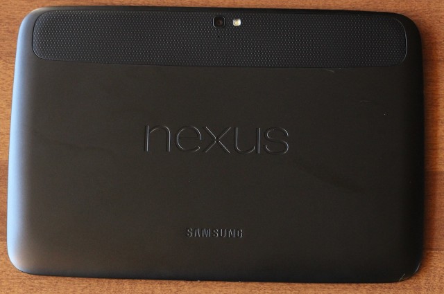 The sort-of-rubbery back of the Nexus 10 is fine, but we prefer the Nexus 7.
