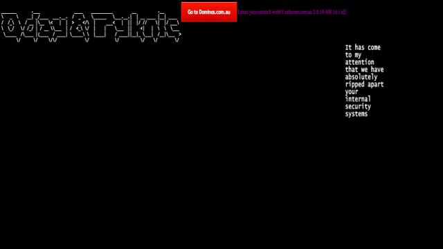 A screenshot of the defacement of pizzahut.com.au on November 7.