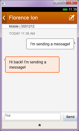 The prototype simulator for Firefox OS lets users send fake text messages back and forth.
