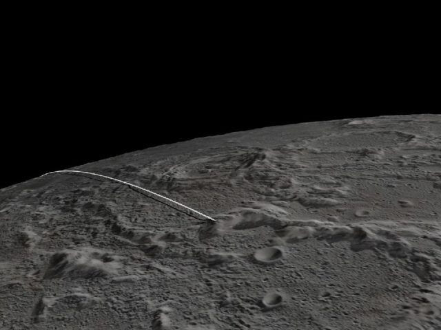 The planned path of GRAIL's final orbit.