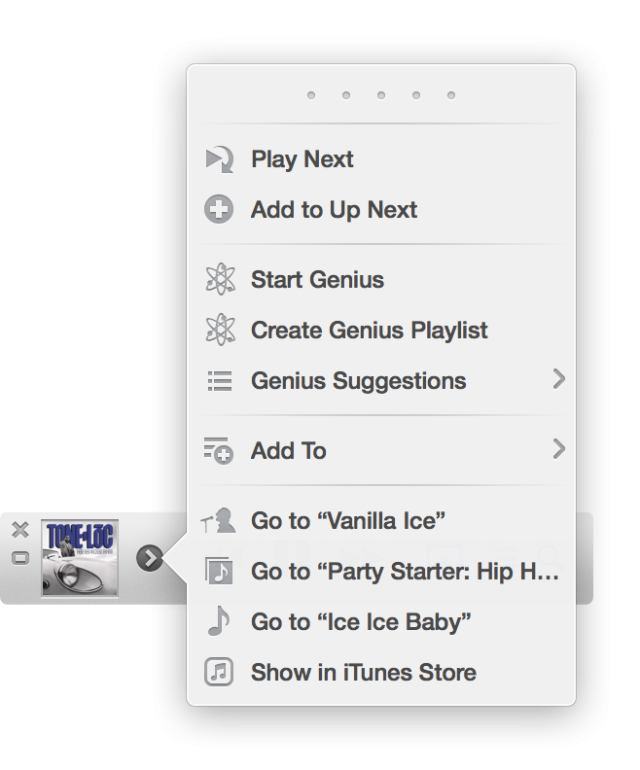 iTunes 11 mini player gives users far more controls than the basics of older versions.