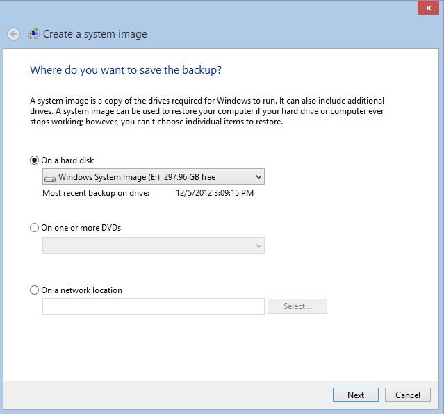 how to make disk image windows 8.1
