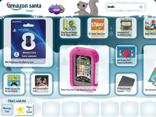 Amazon Santa is very kid oriented. Very. Kid. Oriented.