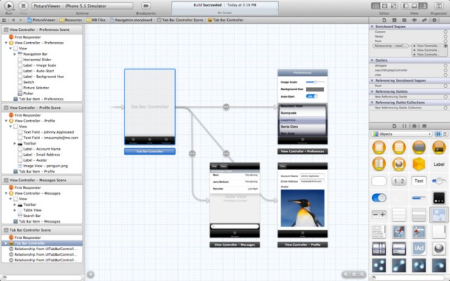 Interface Builder is now directly integrated into Xcode.
