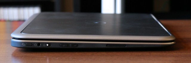 On the left, the XPS 12 has a screen orientation lock, headphone jack, power switch, volume rocker, and speaker. 