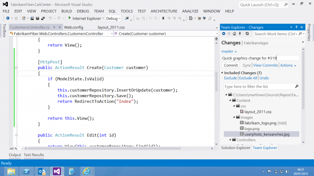 visual studio git