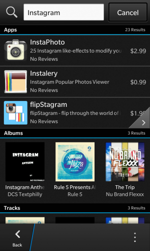 Neither Instagram nor a Facebook-created Facebook app are on Blackberry 10 (yet).
