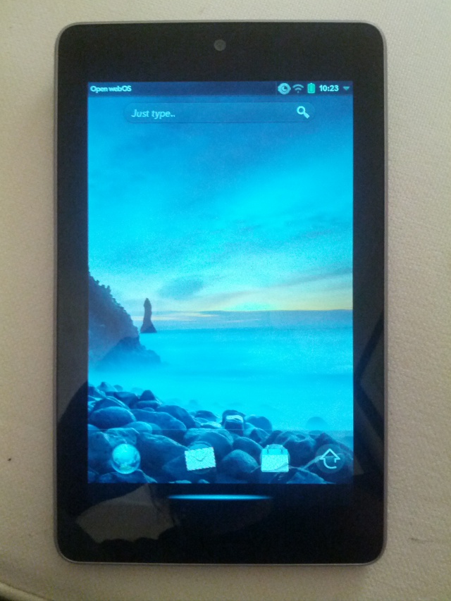 webOS shown running on a Asus Nexus 7. 