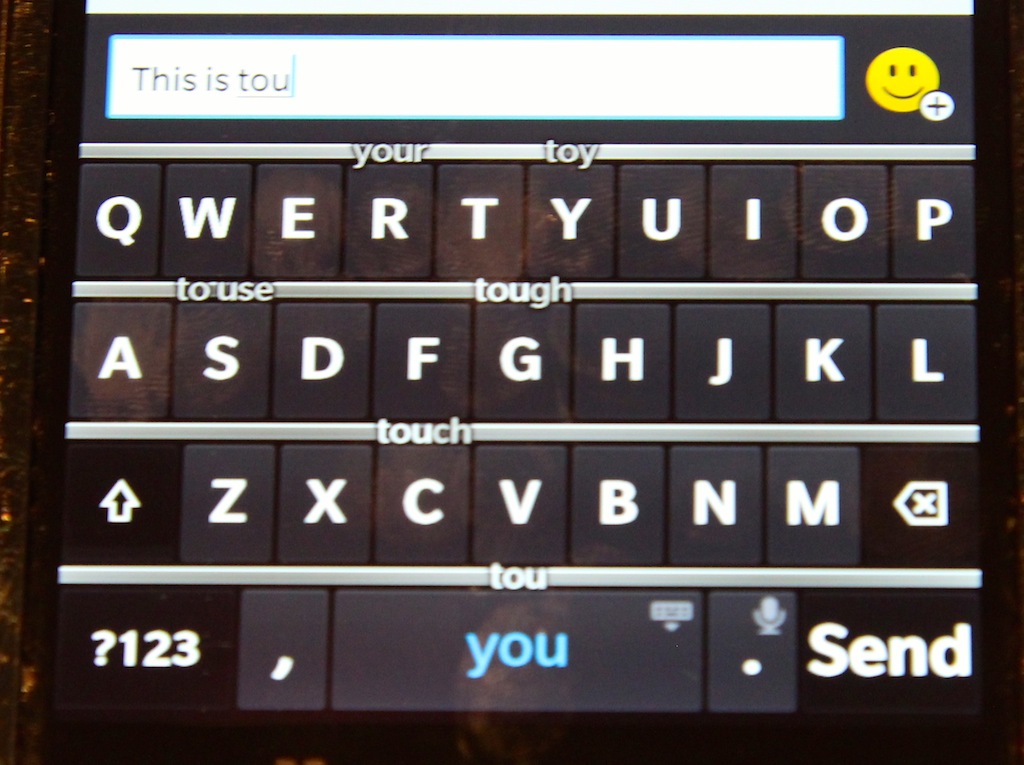 BlackBerry 10's new keyboard borrows the same aesthetic of the keyboard on the BlackBerry hardware.