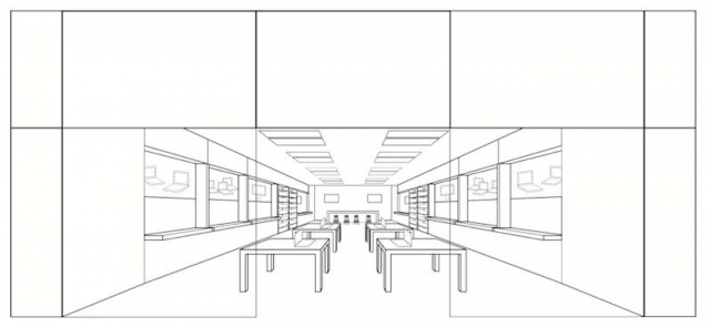 Apple's trademarked Apple Store design.