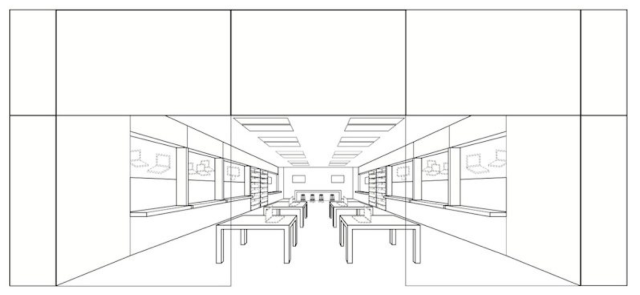 Apple's trademarked Apple Store design.