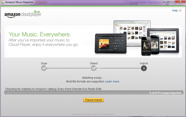 import music into amazon cloudplayer without desktop app
