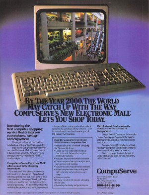 A May 1984 magazine ad for CompuServe's Electronic Mall.