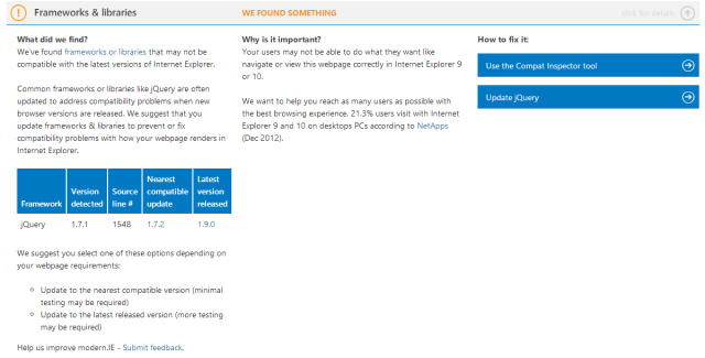 modern.ie's library information.