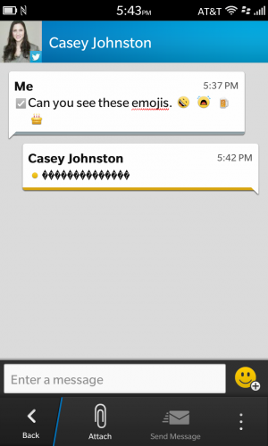 Emoji lovers: BlackBerry 10 has them...