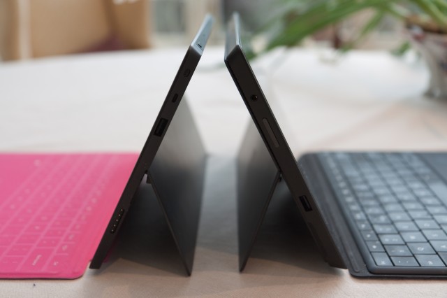 Surface RT on the left, Surface Pro on the right.