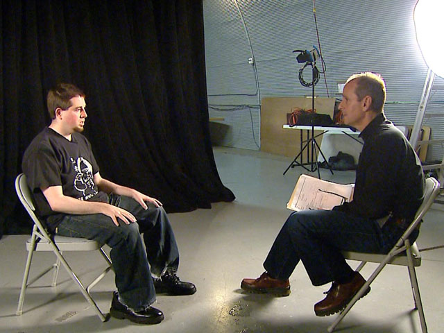 Craig Brittain, proprietor of a "revenge porn" site, with reporter Brian Maass of CBS4-Denver.