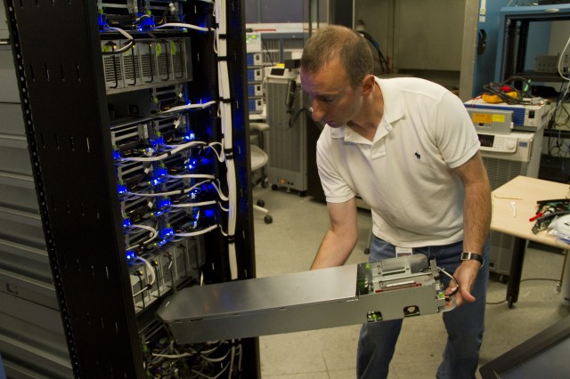 A Facebook-designed server rack.