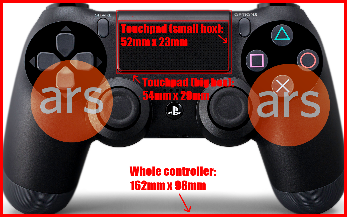 Crack pot cabriolet spejder Ars calculates the size of the DualShock 4 touchpad: about 2.1” x 1” | Ars  Technica