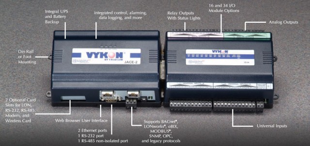 A picture of a Tridium device running the Niagara AX framework.