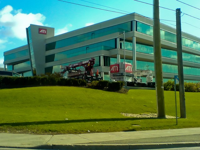 AMD bought ATI, but the two companies didn't mix well. In this 2009 photo, years after the acquisition, the "ATI Cube" in front of the company's building is finally dismantled. The ATI branding would be discontinued entirely a year later.