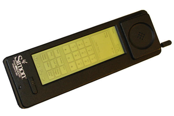 IBM's Simon Personal Communicator: big handset, big screen, and a stylus for touch input.