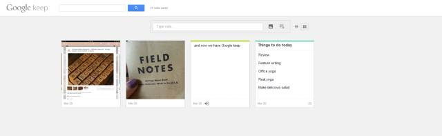 Use the Google Drive website to view your Google Keep notes.