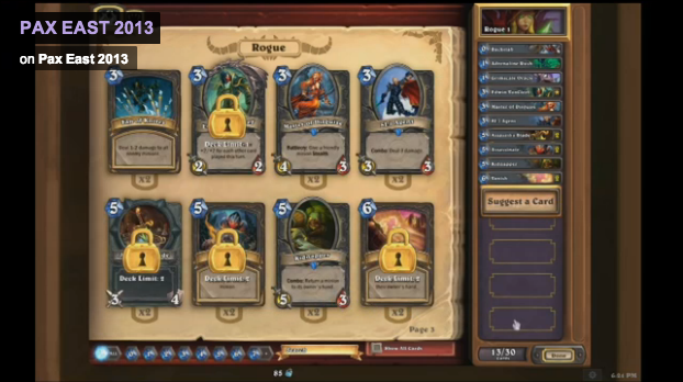 The deck-building interface, where players can disenchant cards and create new ones. 