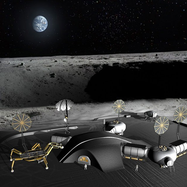 Giant NASA spider robots could 3D print lunar base