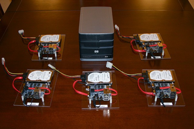 Five Freescale systems and the ARM-based HP server.