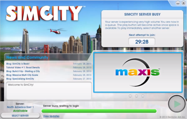 Clogged streets: SimCity launch plagued by server problems