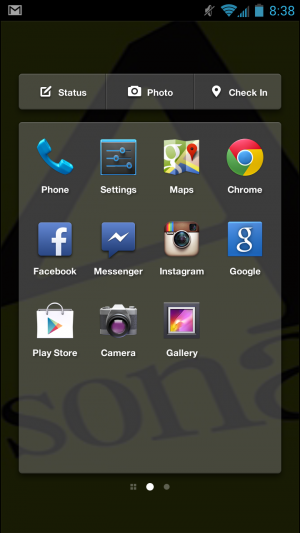 Facebook Home's App Launcher looks like stock Android's and features the latest Android apps you've downloaded.