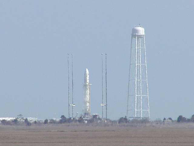 The Antares rocket on its launchpad at NASA Wallops.