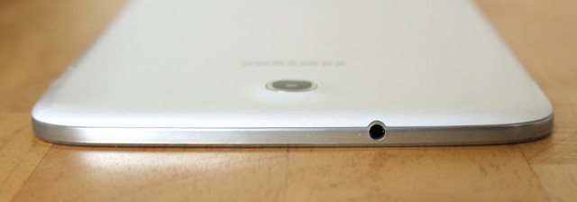 A headphone jack is the lone port on the top of the tablet.