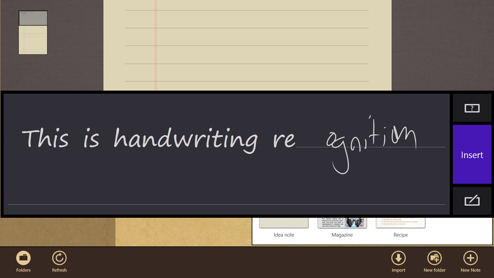 Note 8 handwriting recognition