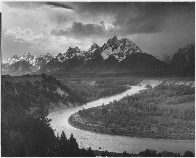 The Snake River flowing through Grand Teton National Park. Photo by Ansel Adams (courtesy of U.S. National Archives).