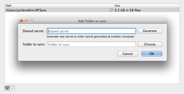 folder sync internet