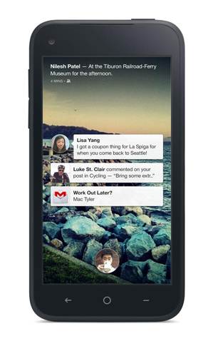 The Facebook Home-enabled lock screen/cover feed.