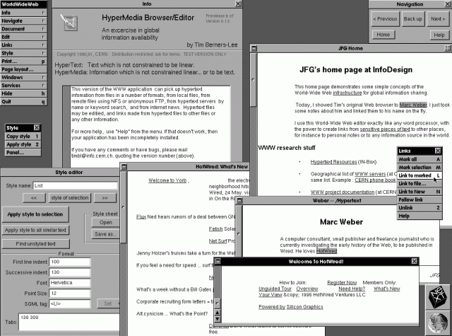 Tim Berners-Lee's Web browser from 1993.