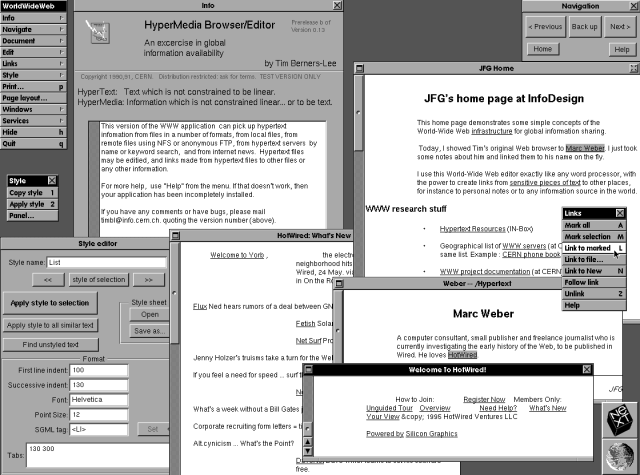 Tim Berners-Lee's Web browser from 1993.