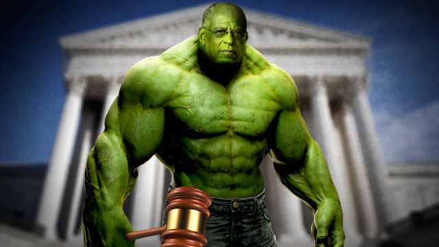 Judge Wright gets angry (artist's conception).