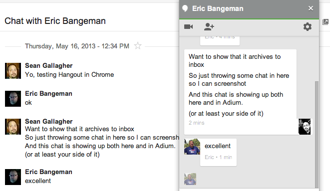 start new google hangouts conversation using gmail