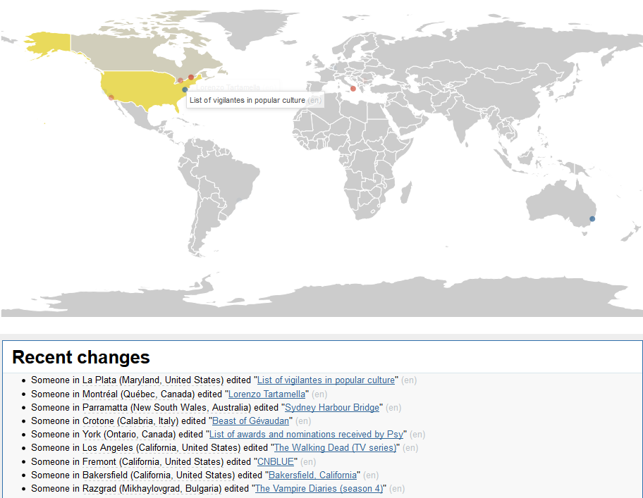 Live map of changes to Wikipedia articles is mesmerizing | Ars Technica
