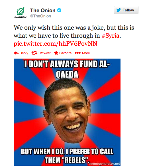 One of the posts by the Syrian Electronic Army, attempting to leverage memes for "humor."